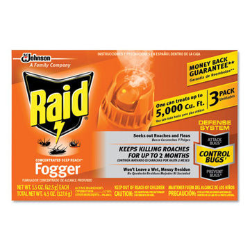 Raid® Concentrated Deep Reach Fogger, 1.5 Oz Aerosol Can, 3-pack, 12 Packs-carton freeshipping - TVN Wholesale